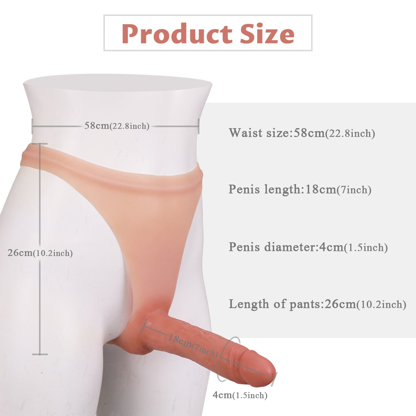 Silicone Strap-On Dildo 7''